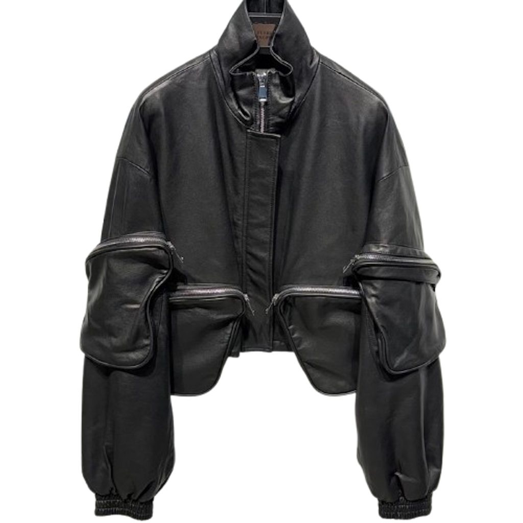 Utility Luxe Leather Bomber