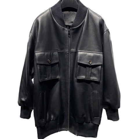 Leather & Tweed Belted Jacket