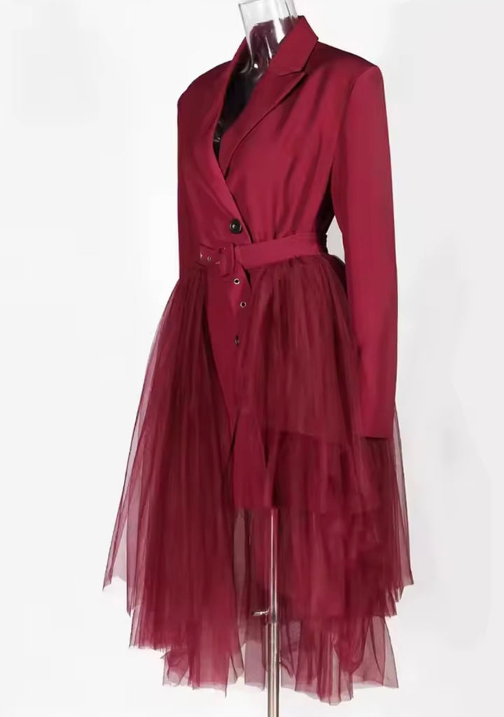Tulle Peplum Blazer Dress