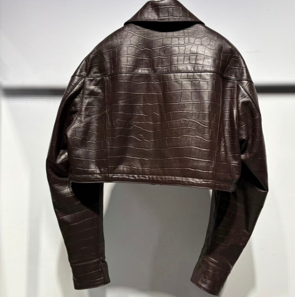 Textured  Zip Front Moto