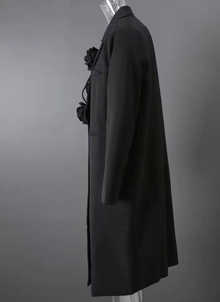 Sculptural Rose Longline Blazer