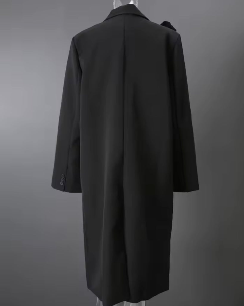 Sculptural Rose Longline Blazer
