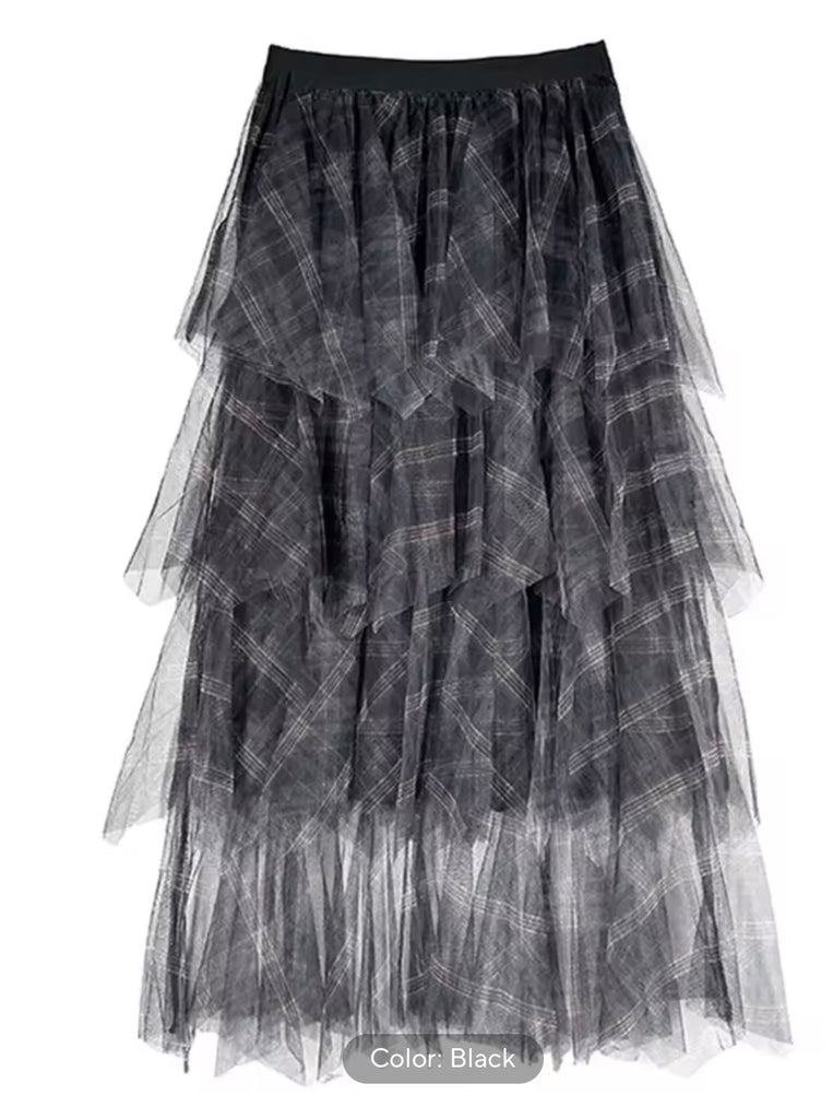 Tulle Plaid Skirt