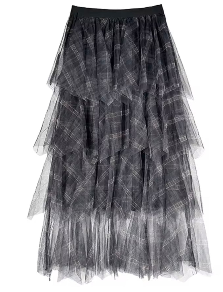 Tulle Plaid Skirt