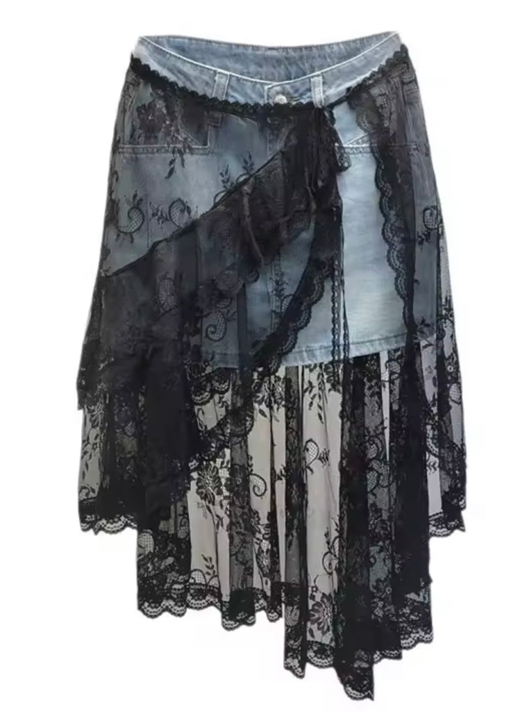 Denim & Lace Skirt