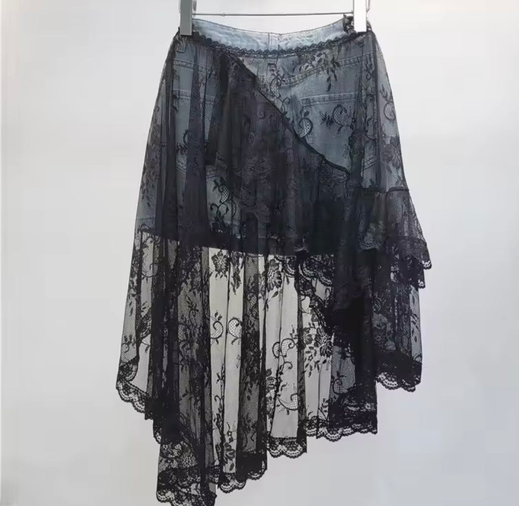 Denim & Lace Skirt