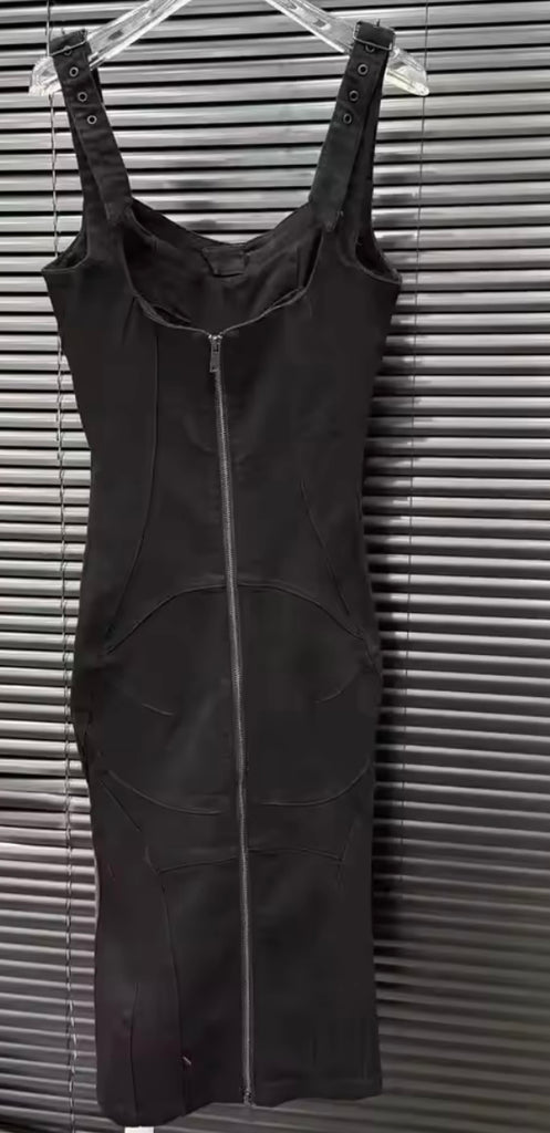 Knit Denim Corset Dress