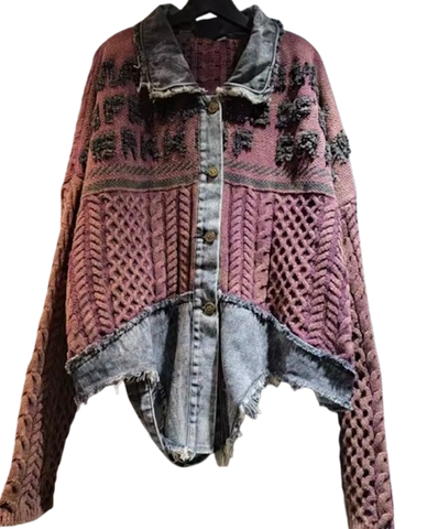 Distressed Sweater with Pins