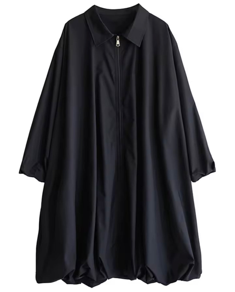 Chic Bubble Hem Shirt Dress