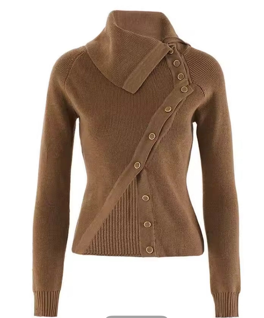 Ribbed Knit Asymmetrical Top