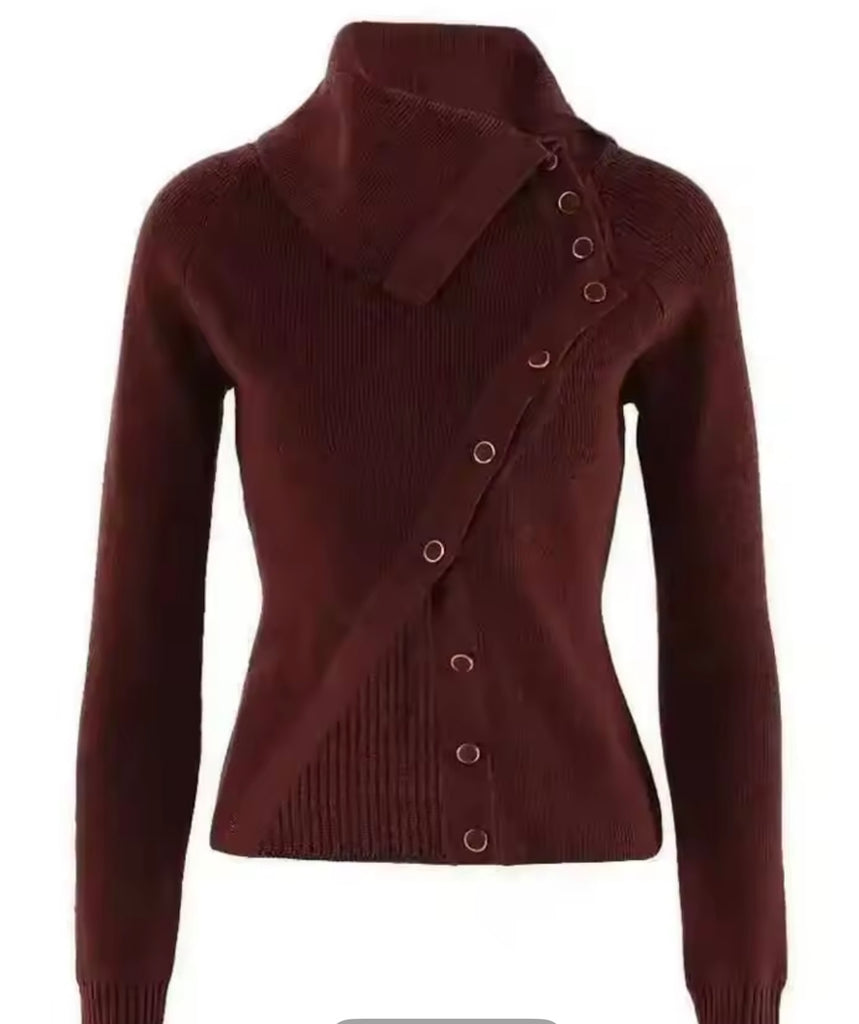 Ribbed Knit Asymmetrical Top