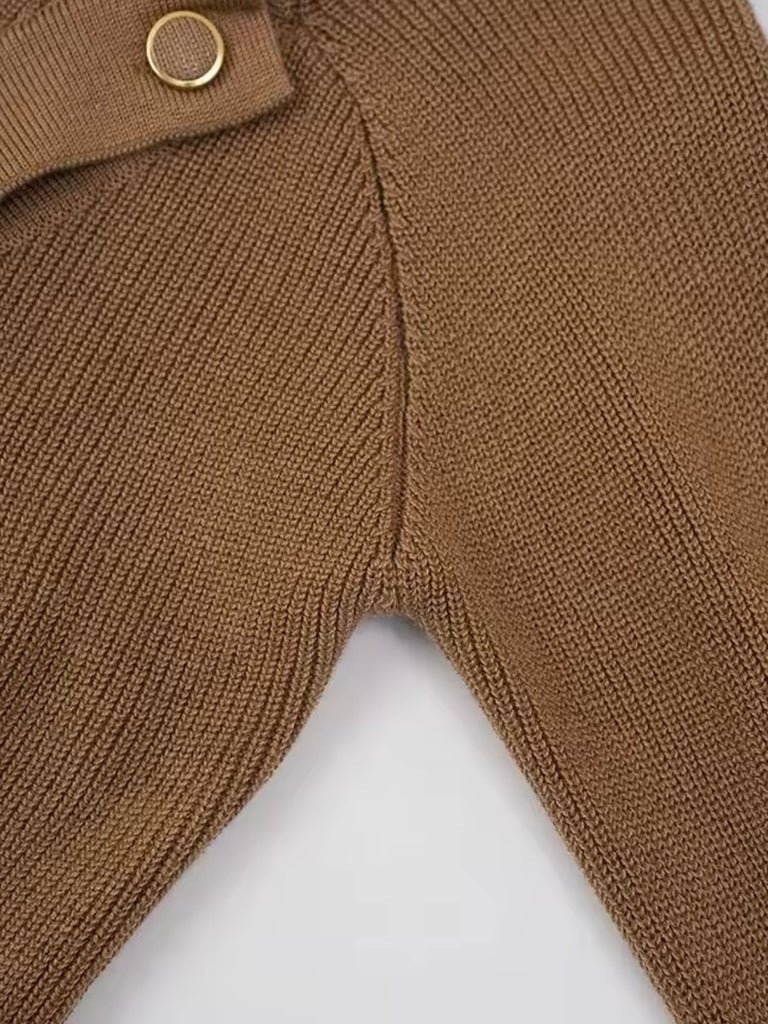 Ribbed Knit Asymmetrical Top