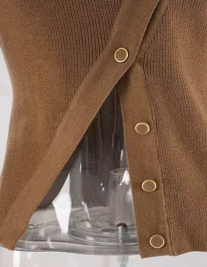 Ribbed Knit Asymmetrical Top