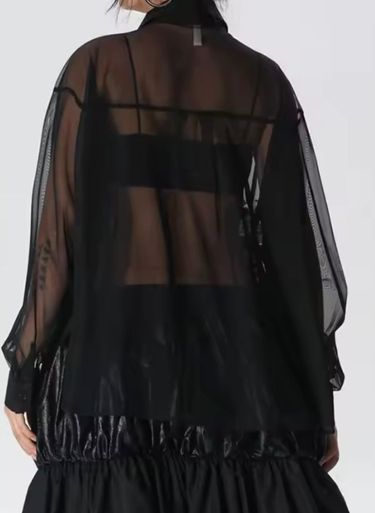 Semi-Sheer Bow Shirt