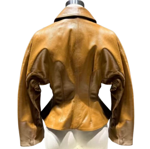 Sculpted Waist Leather Jacket