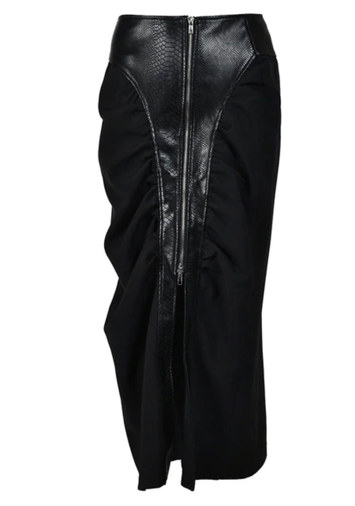 Knit-Woven Maxi Skirt