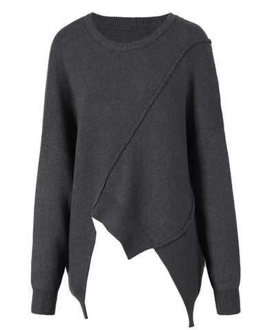 Distressed Sweater with Pins