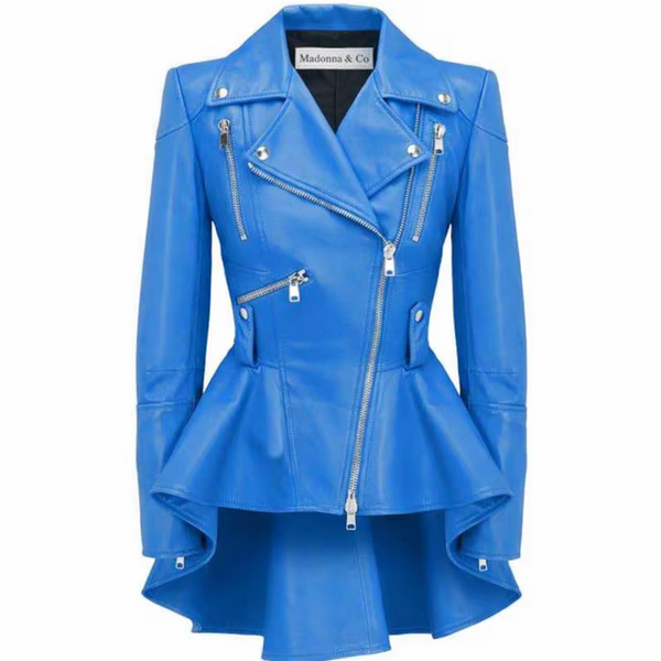 Leather Peplum Jacket | Madonna & Co