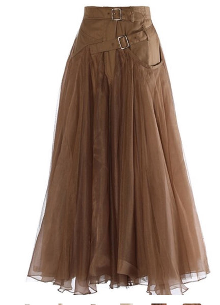 Tulle Skirt with Woven Waist | Madonna & Co