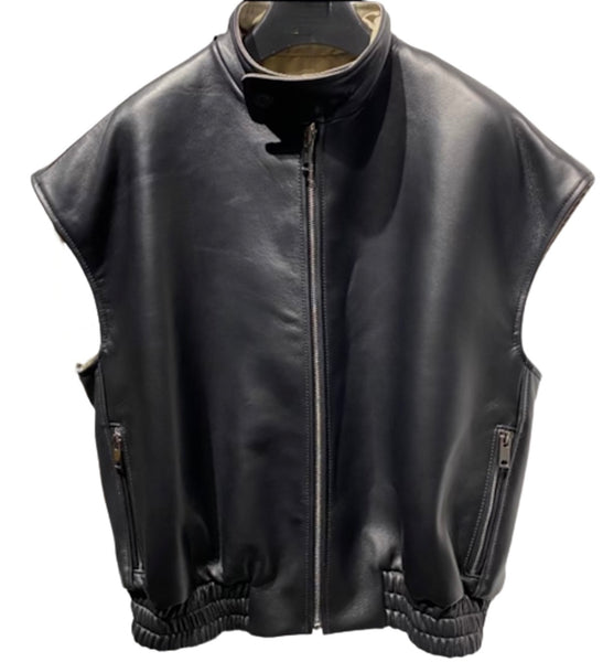 Leather Zip Front Vest | Madonna & Co