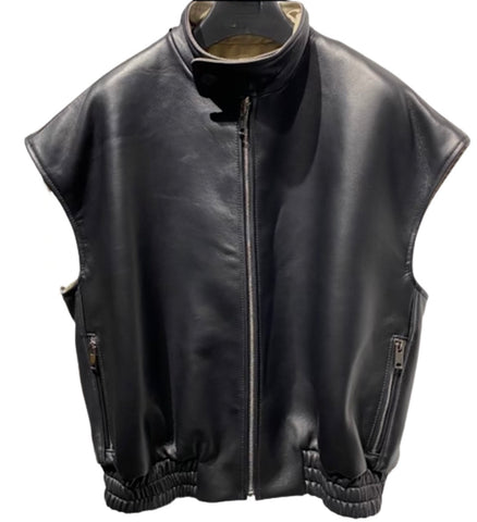 Embossed Silver Crop Leather Moto