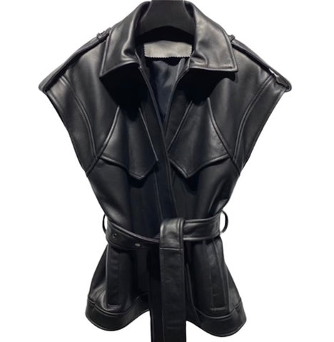 Wrap Leather Crop jacket