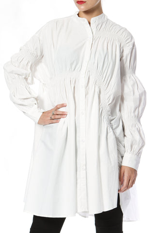 Pattern Asymmetrical Shirt-Dress