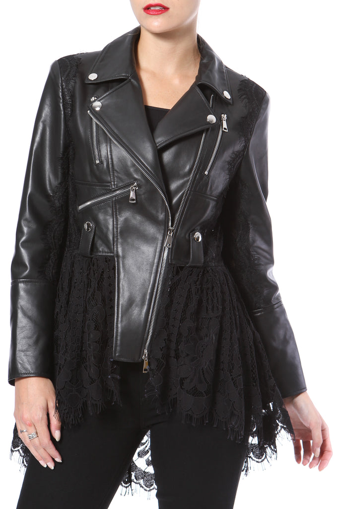 Leather & Lace Peplum Moto