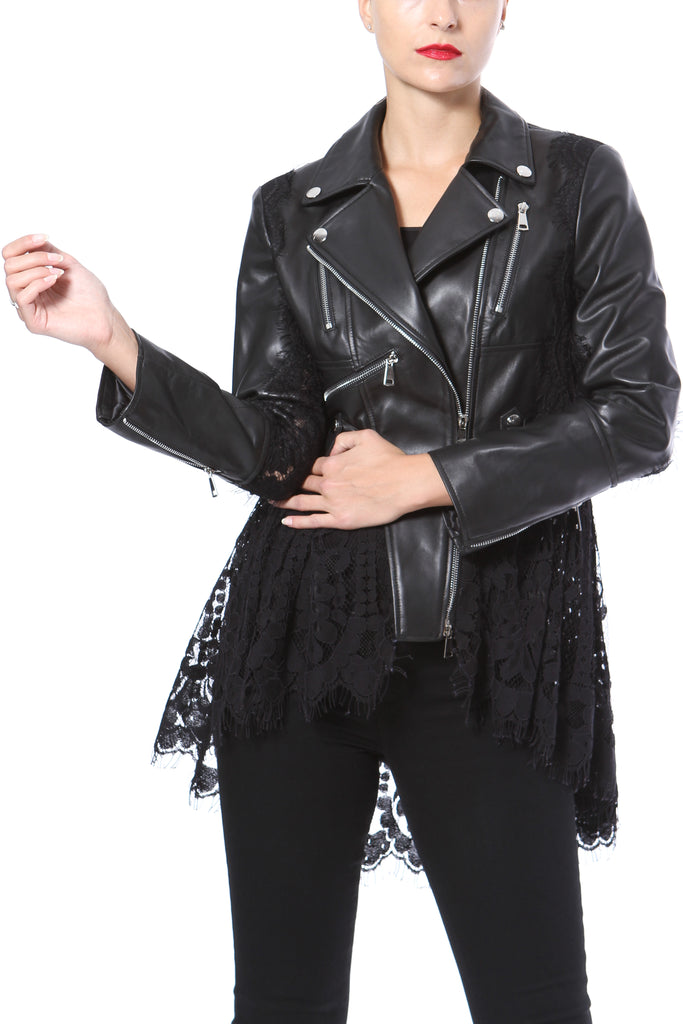 Leather & Lace Peplum Moto