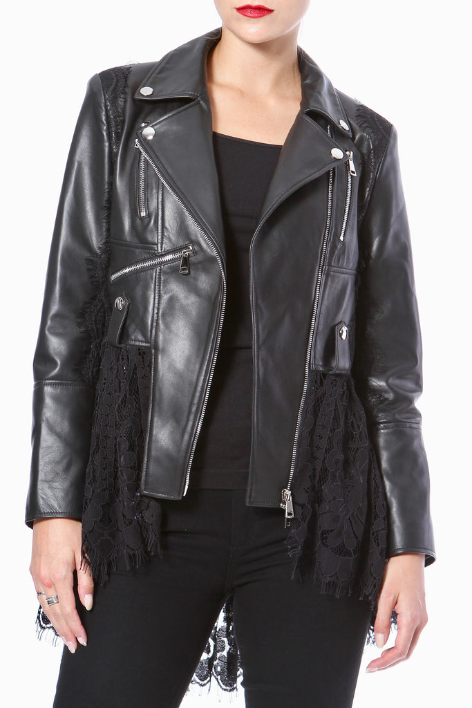 Leather & Lace Peplum Moto
