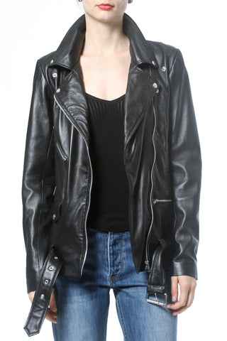 Zip Front Luxe Leather Jacket