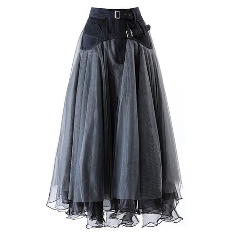 Tulle Skirt with Woven Waist