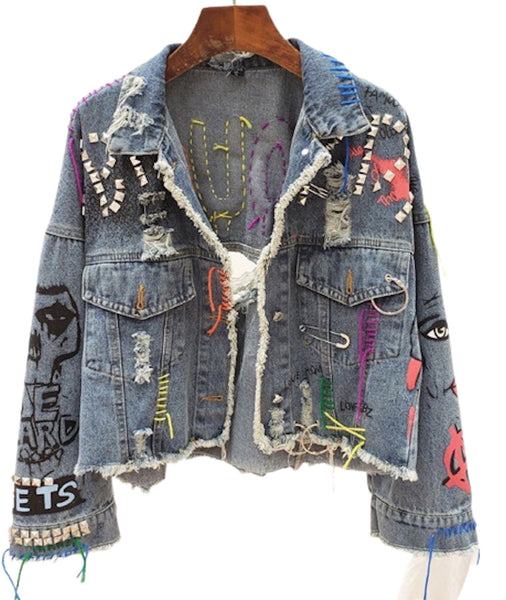 【MUCENT】TREAT CUTTING DENIM BLOUSON JACKET★25SS★ Multi Pattern Denim Jacket | Madonna & Co