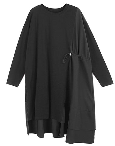Graphic Tunic Sweater  Dress with Hood