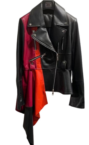 Leather Peplum Jacket