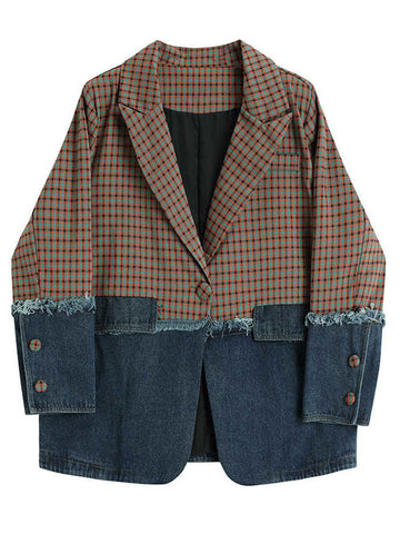 Asymmetrical Denim Blazer