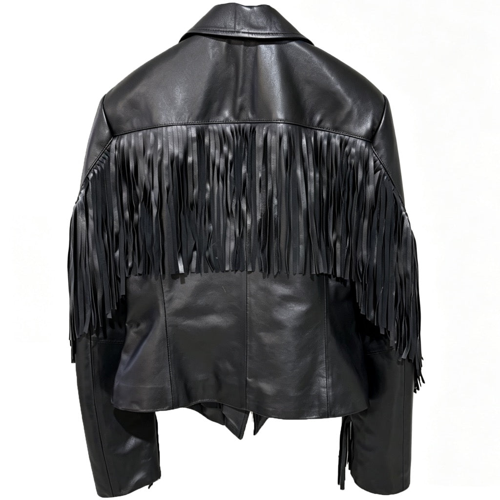 Fringe Leather Blazer