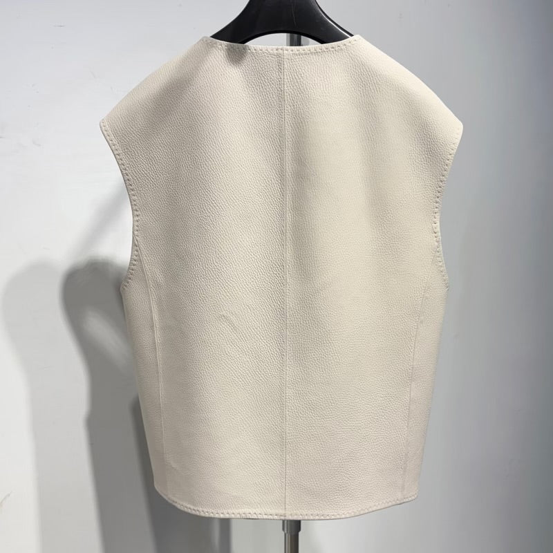 Luxe Sculpted Leather Vest