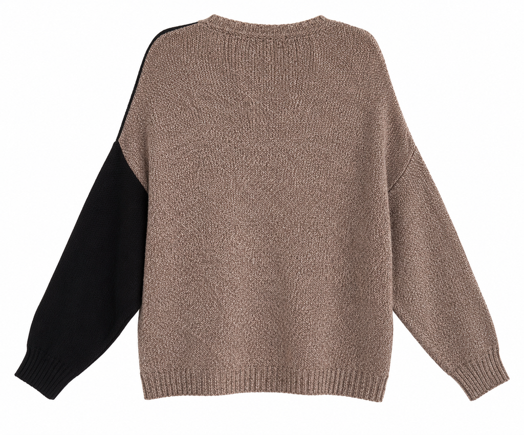 Two-Tone Asymmetrical Cardigan