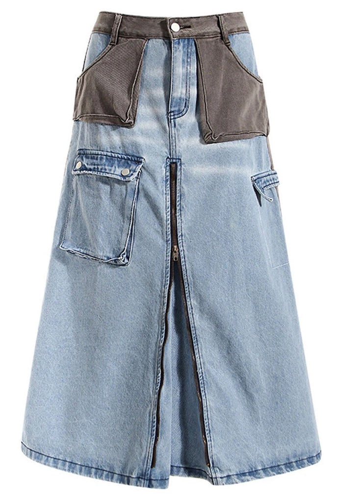 Women's Zip Front Stretch Denim Mini Skirt | Boohoo UK