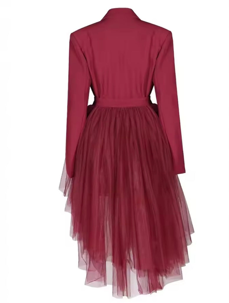 Tulle Peplum Blazer Dress