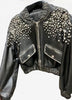 Crystal Stud Distressed Bomber