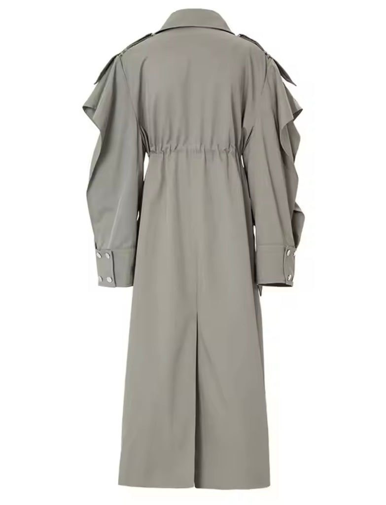 Trench with Draped Sleeves