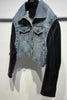 Denim-Leather Bomber-Vest