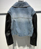 Denim-Leather Bomber-Vest