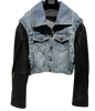 Denim-Leather Bomber-Vest