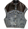 Leather Denim Vest