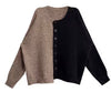 Two-Tone Asymmetrical Cardigan