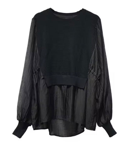 Hi-Lo Knit-Woven Tunic