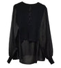 Mixed-Media Pleated Layered Top